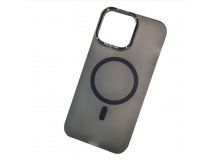 Чехол пластиковый iPhone 14 матовый с MagSafe серый