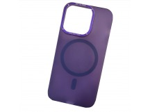 Чехол пластиковый iPhone 15 Pro Max матовый с MagSafe фиолетовый