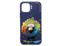 Чехол-накладка - SC335 для "Apple iPhone 12/iPhone 12 Pro"  (овечка) (dark blue) (227080)