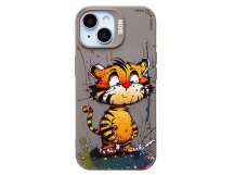 Чехол-накладка - SC335 для "Apple iPhone 15"  (тигр) (gray) (227035)