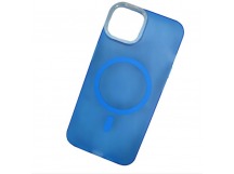 Чехол пластиковый iPhone 14 матовый с MagSafe Creative синий
