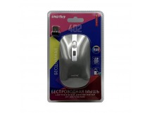 Беспроводная мышь с зарядкой от USB Smartbuy 402 (бесшумная/RGB подсветка) серый металлик