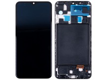 Дисплей для Samsung Galaxy A20 (A205F) модуль с рамкой Черный - (OLED)