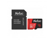 Карта памяти MicroSD 16GB Netac P500 Extreme Pro Class 10 UHS-I U1 V10 (100 Mb/s) + SD адаптер