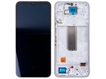 Дисплей для Samsung Galaxy A34 5G (A346B) модуль с рамкой Серебро - (OLED) (Small Size)