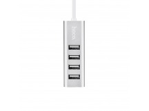 Хаб USB Hoco HB1 USB-4USB (80cm) (повр. уп.) (silver) (233949)