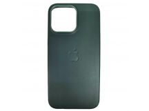 Чехол пластиковый Leather Case MagSafe ORG iPhone 15 темно-зеленый