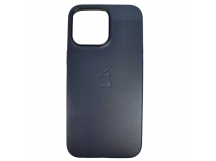Чехол пластиковый Leather Case MagSafe ORG iPhone 15 темно-синий