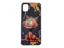 Чехол Samsung A05 (2023) Креатив Улыбающийся Котик Черный