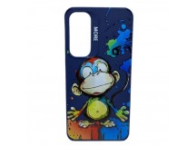 Чехол Samsung A55 5G (2024) Креатив Обезьянка Синий