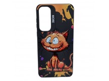 Чехол Samsung A55 5G (2024) Креатив Улыбающийся Котик Черный