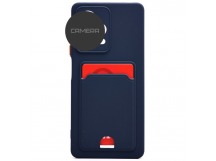 Чехол силиконовый Infinix Note 40 Pro матовый цветной с визитницей темно-синий