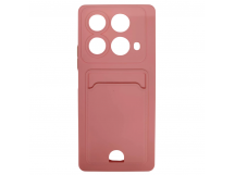 Чехол силиконовый Infinix Note 40 матовый цветной с визитницей розовый