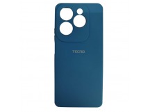 Чехол силиконовый Tecno Spark 20 Pro Silicone Cover с лого темно-синий