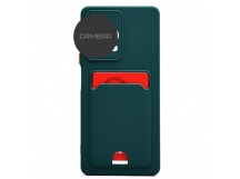 Чехол силиконовый Tecno Spark 20 Pro Plus матовый цветной с визитницей темно-зеленый