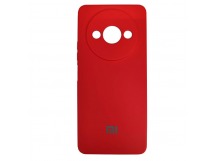Чехол силиконовый Xiaomi Redmi А3 Silicone Cover с лого красный