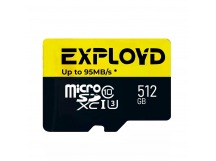 Карта флэш-памяти MicroSD 512 Гб Exployd без SD адаптер Premium UHS-I U3 (95 Mb/s) (233750)