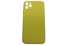 Чехол iPhone 11 Pro Max Silicone Case 1.5mm (Full низ и камера с Лого) Желтый