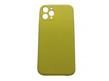 Чехол iPhone 11 Pro Max Silicone Case 1.5mm (Full низ и камера с Лого) Желтый
