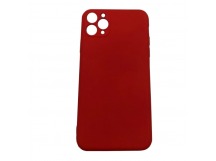 Чехол iPhone 11 Pro Max Silicone Case 1.5mm (Full низ и камера с Лого) Красный