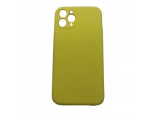 Чехол iPhone 11 Pro Silicone Case 1.5mm Full низ и камера с Лого Желтый