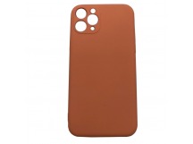 Чехол iPhone 11 Pro Silicone Case 1.5mm Full низ и камера с Лого Оранжевый