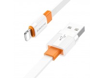 Кабель USB - Apple lightning Borofone BX89 (повр. уп.) 100см 2,4A  (white/orange) (234774)