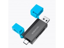 Карт-ридер BOROFONE DH9 2в1 USB/Type C (черный)