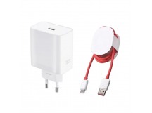 Сетевое зарядное устройство USB для OnePlus/OPPO/Realme/Vivo (100W, SuperVOOC, кабель Type-C) Белый