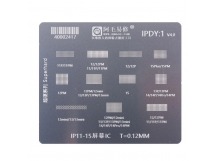 BGA трафарет Amaoe (IPDY1, V6.0) для дисплеев iPhone 11/11 Pro/11 Pro Max/12/12 mini/12 Pro/12 Pro Max/12/12 mini/13 Pro/13 Pro Max/14/14 Plus/14 Pro/14 Pro Max/15/15 Plus/15 Pro/15 Pro Max/16/16 Plus/16 Pro/16 Pro Max