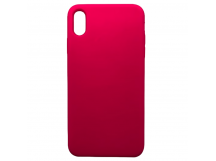 Чехол iPhone XS Max Silicone Case №47 с Лого в упаковке Ярко-Розовый