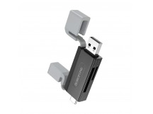 Card Reader Borofone DH9 Wisdom 2-in-1 (USB2.0/Type-C 2.0/SD+TF2.0) черно-серый