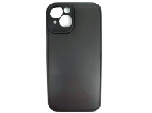 Чехол силиконовый iPhone 14 матовый с защитой камеры черный