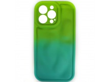 Чехол силиконовый iPhone 13 Pro ДУТЫЙ салатово-синий