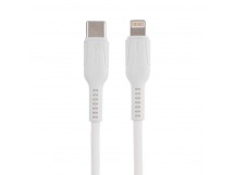 USB кабель шт.Type-C - шт.Lightning 1м, 3,0A 27W силиконовый, белый GP21TL "GoPower"