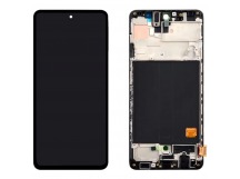 Дисплей для Samsung A515F Galaxy A51 (2019) в рамке + тачскрин (черный) 100% (REF)