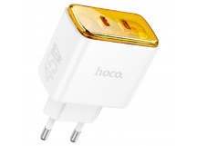 Адаптер Сетевой Hoco CS43A Smart 2*Type-C 45W (white) (229377)