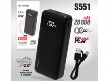 Портативный аккумулятор DEESPI DP21Q 20000 mAh 22.5W+ PD 20W (черный)