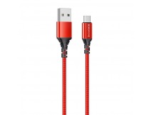 Кабель USB - micro USB Borofone BX54 Ultra bright (повр. уп.) 100см 2,4A  (red) (235414)
