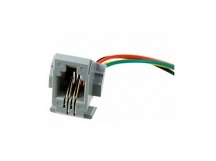 Гнездо RJ10 4р4с на корпус, с проводом