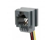 Гнездо RJ11 6р4с на корпус, с проводом 20см