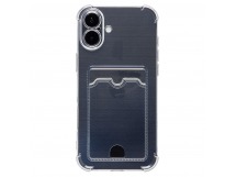 Чехол-накладка - SC276 c картхолдером для "Apple iPhone 16 Plus" (transparent) (234398)