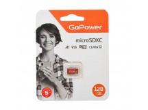 Карта памяти MicroSD 128GB Class10 UHS-I (U3) 100 МБ/сек V30 без адаптера GoPower