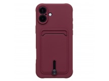 Чехол-накладка - SC304 c картхолдером для "Apple iPhone 16 Plus" (bordo) (234454)