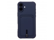 Чехол-накладка - SC304 c картхолдером для "Apple iPhone 16 Plus" (dark blue) (234450)