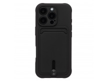 Чехол-накладка - SC304 c картхолдером для "Apple iPhone 16 Pro" (black) (234443)