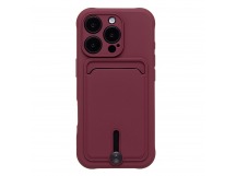 Чехол-накладка - SC304 c картхолдером для "Apple iPhone 16 Pro" (bordo) (234455)