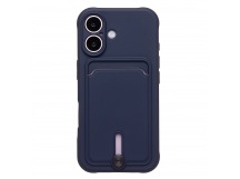 Чехол-накладка - SC304 c картхолдером для "Apple iPhone 16" (dark blue) (234449)