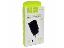 Сетевое ЗУ DENMEN DC02 (2USB/2.1A) черный