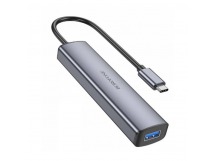 USB HUB Borofone DH12 Smart 4в1 (Type-C - USB3.0*4) 20см серый